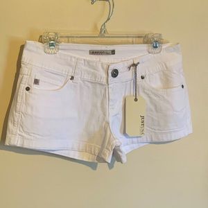 Brand new Just USA white denim shorts, size medium